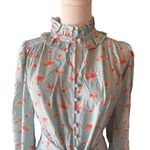 Hunter Bell - Blue Ikat Flower Blakely Dress 100% Silk Sz M Photo 4