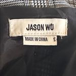 Jason Wu  Oversized Silver Gray Plaid Sequined Blazer Jacket Double Breasted S Photo 14