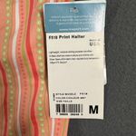 Insport Halter Tank Top Womens Medium F518 Coral Striped Print Halter Pullover Orange Photo 1
