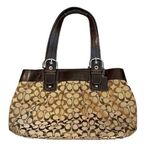 Coach Signature Logo Large Canvas Leather Soho Shoulder Tote Bag Brown Beige Photo 0