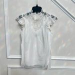 ALLSAINTS NWOT  Lace Blouse White Tops Women Size 4 Flutter Sleeve Photo 11