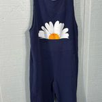 Achioowa Blue Bib Floral Summer Harem Rompers Overalls Size Small EUC Size M Photo 2