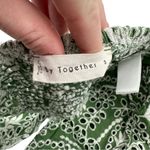 By Together Green White Eyelet Crochet Lace Wrap Twist Bandaeu Crop Top  Small Boho Photo 6