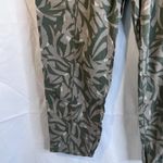 Old Navy High Rise Straight Taper Linen Blend Print Size Large Green Leaf Casual Photo 5