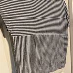 Tahari  Black and White Striped Short Sleeve Top Photo 4