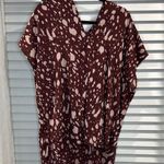 Adrienne Brown and Taupe Patterned Blouse Photo 0