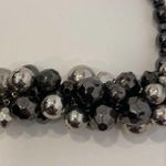 Chico's Chico’s Beaded Faux Hematite & Silver Colored Metallic Necklace Festive EUC OS Photo 1