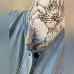 Sandrine Rose free people long‎ sleeve denim button down tunic/shirt/shacket Blue Photo 1