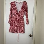Free People Frenchie Red spotted Mini Wrap ruffle collar Dress Size small Photo 2