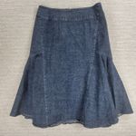 VTG Powerline Denim Skirt Size 8 Blue Dark Wash Flounce Flared Mermaid Rodeo Photo 7