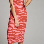 Anthropologie Nicolette Hot Pink & Red Print Midi Dress Corey Lynn Calter Sz S Orange Photo 0