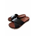 MIA Elissa Slide Sandal 7.5 Black Crisscross Open Toe Photo 2