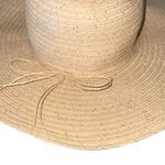 Womens Packable Floppy Woven Wide Brim Beach Straw Sun Hat Cream One Size NWOT Photo 1