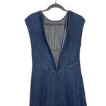 frame denim Frame Women’s Asymmetric Denim Eugenia Midi Dress Blue S New Photo 3