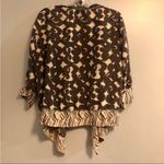 Lynn Ritchie 100% Silk Animal Print Ikat Cardigan Size Small Brown Photo 3