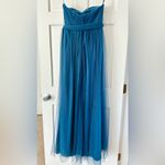 Jenny Yoo Anthropologie Annabelle Tulle Convertible Dress Gown Teal Size 2 Photo 4