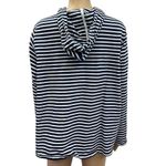 Denim&Co Navy White Nautical Stripes Stretch Full Zip Up Hoodie Jacket Womens 1X Blue Photo 6