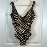 MiracleSuit  Black White Stripe Opposites Attract Sanibel Swimsuit Size 14 NWT Photo 2