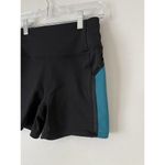 Free People  Movement Black Teal Athletic Pull On Fitted Pocket Shorts Size XS Photo 2