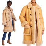 ALC Frank A.L.C. Brunswick Faux Leather & Faux Fur Camel Coat Size Small Photo 8
