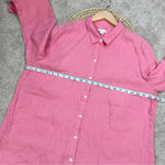 J.Jill  Love 100% Linen Essential Everyday Button-Front Shirt Longsleeve Pink XL Photo 13