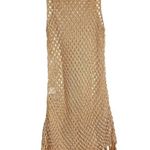 Song Of Style NEW Dani Crochet Fringe Sleeveless Sheer Cover Up Dress Tan XL Photo 1