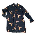 Diane Von Furstenberg  Womens Aurora Silk Shirt Dress Phoenix Bird Print Size Med Photo 2