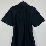 Madewell  Poplin Splitneck Mini Shirtdress Minimalist Relaxed Jet Black Small NWT Photo 13