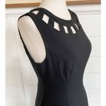 Eliza J  Black Sleeveless‎ Sheath Fit And Flare Pleated Cutout Mini Dress Photo 10