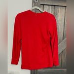 Michael Kors Red Long Sleeve Crew Neck Back Zip Blouse Size Small Photo 3