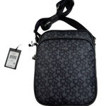 DKNY NWT  Gigi Flight Crossbody Bag Double Zip Black Nylon Monogram Purse 9x6.5x3 Photo 0