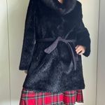 Hawke & Co Faux Fur and Suede Overcoat Size large Black Reversible Faux Mink Photo 0