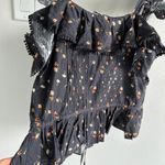 SEA NY Black Ruffle Sleeves Button Front Top Size 6 Photo 3