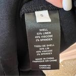 Rebecca Taylor  Black Linen Cabana Short Sleeve Button Front Shirt Size Small Photo 5