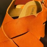 Cobb Hill by Rockport Alleah slingback wedge sandal size 9W Orange w/ cork sole Photo 9