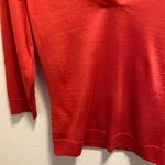 Lafayette 148  New York Red Wool V-Neck 3/4 Length Sleeve Sweater Size P Photo 3