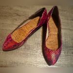 Kenneth Cole cork flats metallic snake print pink, gold size 7.5 preowned Pink Photo 0