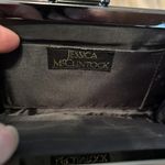 Jessica McClintock Silver Metallic Print clutch bag chain strap purse Photo 7