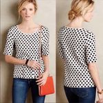Anthropologie Moth Jacquard Dottie Black/White Polka dot Sweater Size S Photo 1