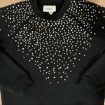Ba&sh Cheek Noir Rhinestone Crewneck Sweatshirt, Black, Size M Photo 8