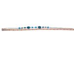 Cerulean Blue Acrylic Faceted & Silver Ball Beaded Necklace Photo 7