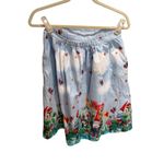 Gnome Skirt Butterfly Floral Print A Line Mini Skirt Cottagecore Size M Blue Size M Photo 3
