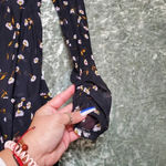 AFRM Long Sleeve Mesh Babydoll Floral Dress Black Photo 2