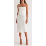 House Of CB  Strapless Satin Corset Dress in Ivory Size Extra Small Knee Length Photo 2