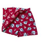Vintage 90s LizWear Womens 2P Petite Red Floral Cotton Skort Skirt Shorts Size 2 Photo 3