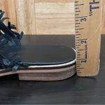 Free People “Mirage” Woven Flat Black Leather Woven Flat Slip on Sandals Size 39 Photo 12