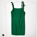 Sézane Green Tie-Strap Mini Dress Linen Blend Cutout Back Size 42 Large NWT Photo 3