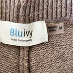 Bluivy Knit Lounge Shorts Scalloped Hem Drawstring Waist Women's M Taupe Beige C Brown Size M Photo 8