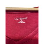 Catherines  Womens Top 2X Red V Neck Graphic Tee Boho Artsy Lightweight‎ Soft Photo 4