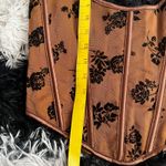 Brown Velvet Burnout Bustier Corset Y2K Goth Grunge 2000s Renaissance Large Photo 4